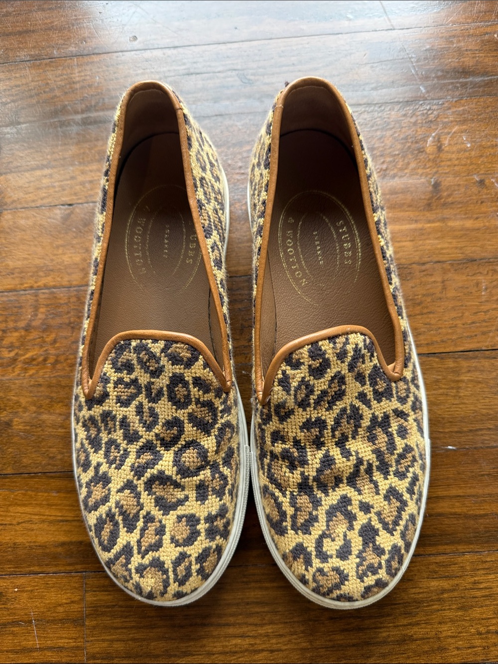 Stubbs & Wootton Leopard Print Slip-On Women's Sneakers